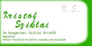 kristof sziklai business card